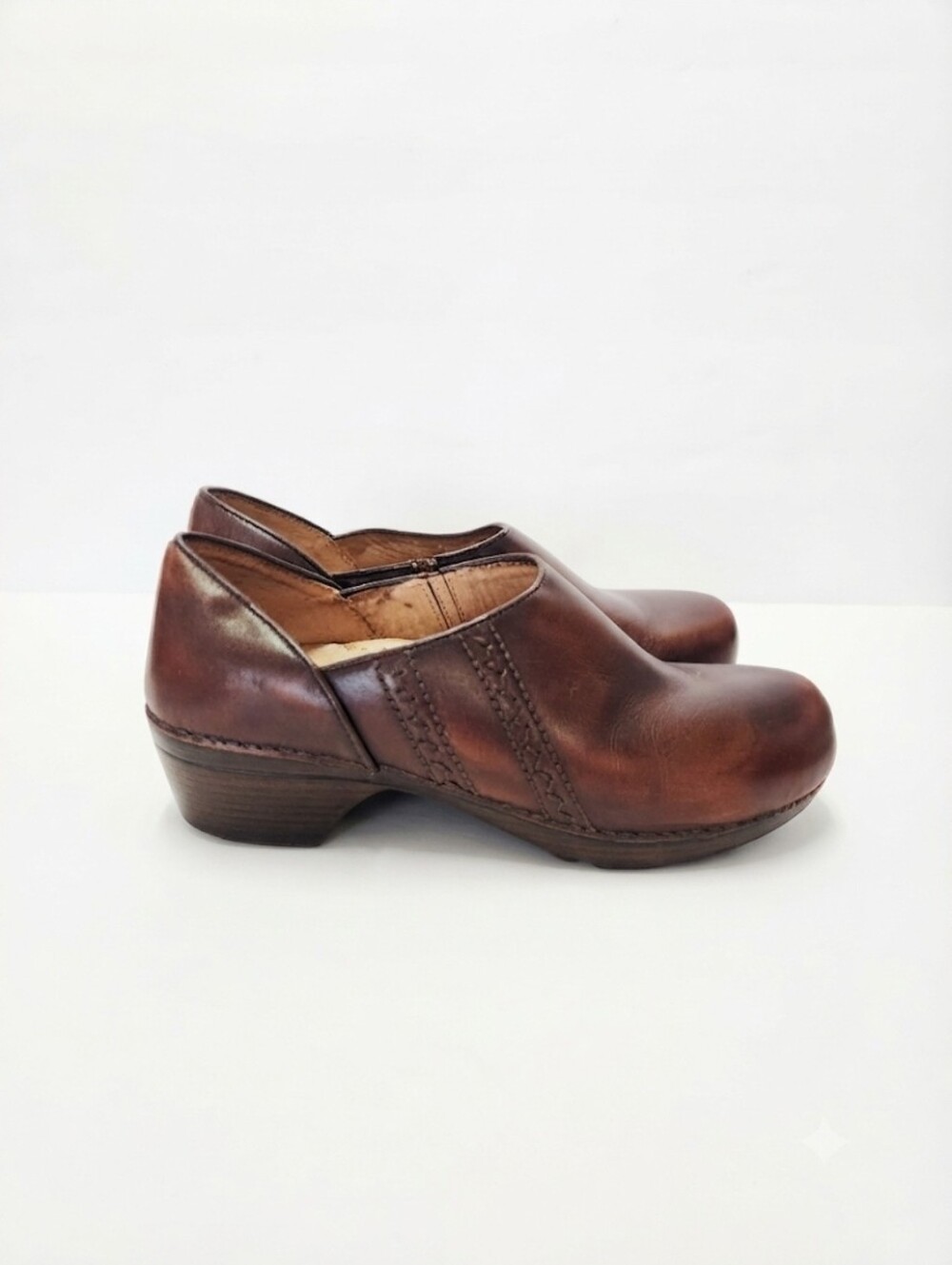 Dansko Brown Leather Low Heel Slip-On Women’s Shoe Size 39